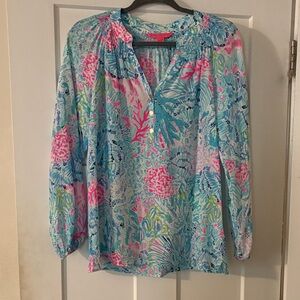 Lilly Pulitzer Vibrant Blue and Pink Blouse